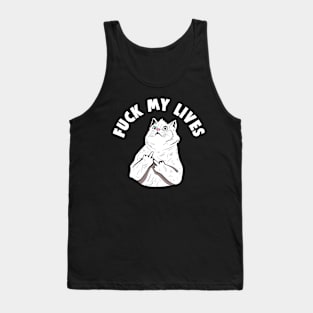 F My Lives - Funny FML Cat Tank Top